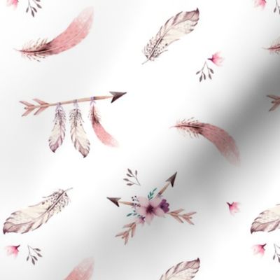 Bohoo - feathers - white SMALL