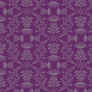 Thistle Outline on Purple