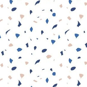 Terrazzo Blue on White 02