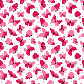 simple butterflies - red and pink