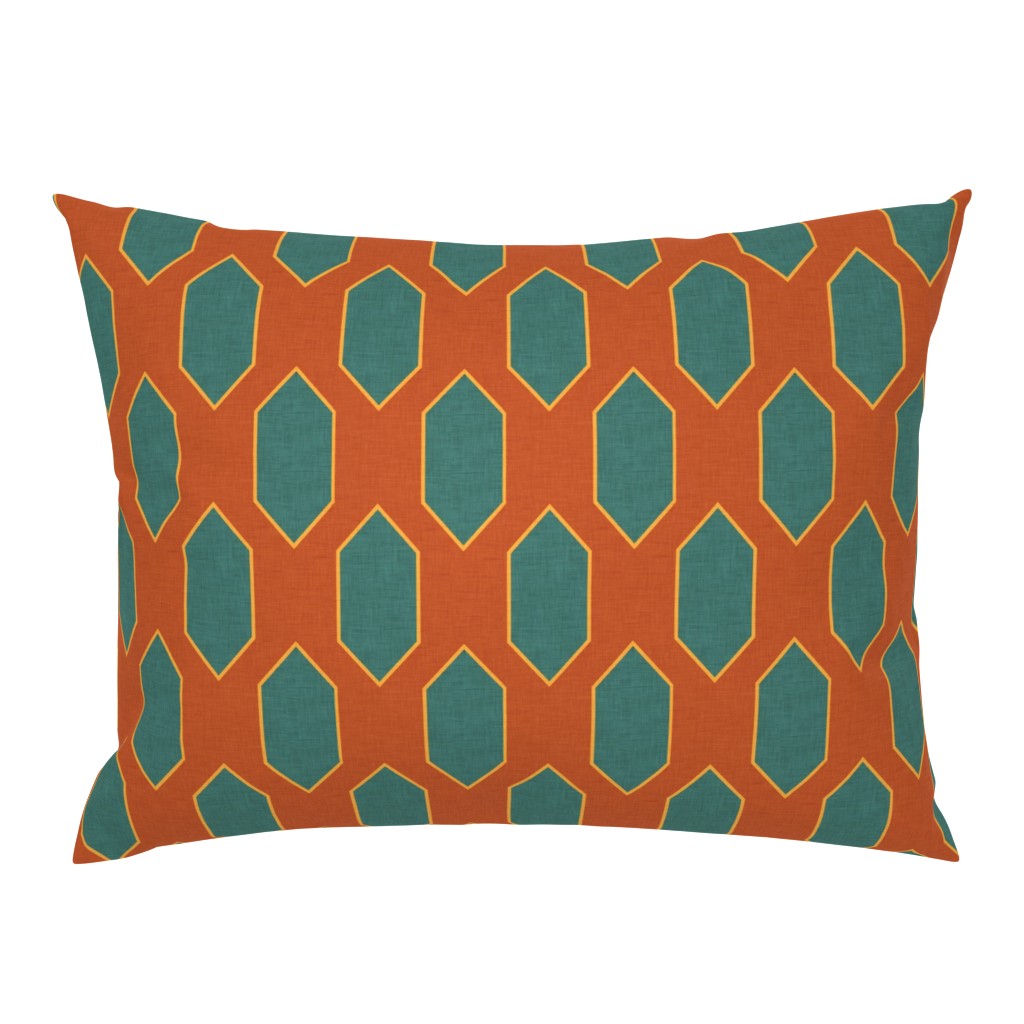 Mid century Diamond pattern Orange