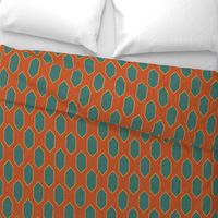 Mid century Diamond pattern Orange