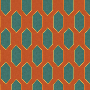 Mid century Diamond pattern Orange