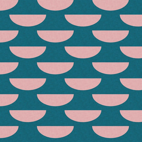 Minimal scallop pattern pink and blue