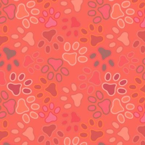 paws multi pink spring summer repeat pattern