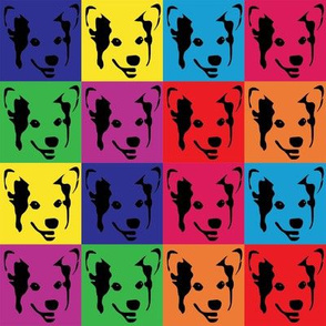 corgi pop art fabric - corgi with bows, corgi pop art, dog pop art, dog pop art fabric, corgi pop art cute, corgi blanket, corgi fabrics, corgi design - primary