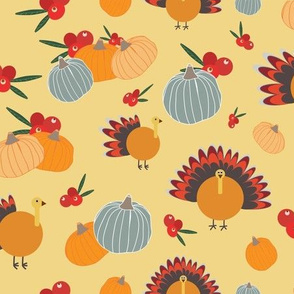 Orange retro Thanksgiving pattern