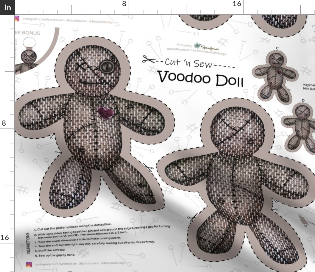 Voodoo Doll / Cut 'n Sew / FQ 21" x 18"