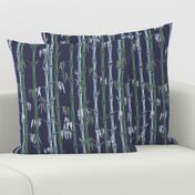 Midcentury Bamboo Forest ~ Blue Green White
