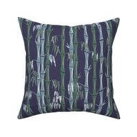 Midcentury Bamboo Forest ~ Blue Green White