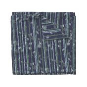 Midcentury Bamboo Forest ~ Blue Green White