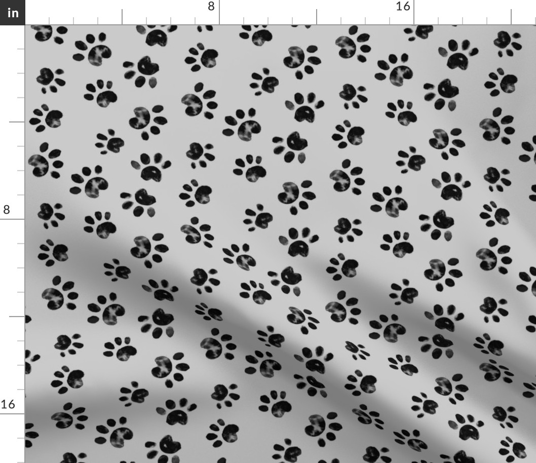 17-14B Black Paw Print on Gray 