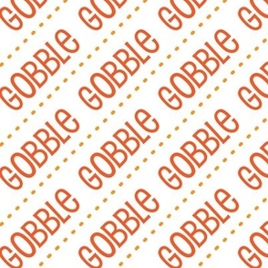 Thanksgiving Turkey Gobble Gobble Thanksgiving Pattern Diagonal Orange Gobble Gobble - Thanksgiving Turkey - LAD21