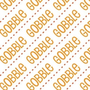 Thanksgiving  Turkey Gobble Gobble Thanksgiving Pattern Diagonal Gold Orange