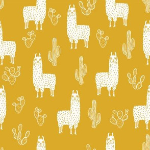 llama fabric - cute llama fabric , llama fabric by the yard, llama quilting fabric, animals fabric, nursery fabric, nursery fabric by the yard, andrea lauren design - yellow