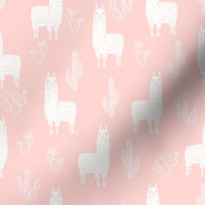 llama fabric - cute llama fabric , llama fabric by the yard, llama quilting fabric, animals fabric, nursery fabric, nursery fabric by the yard, andrea lauren design - blush pink