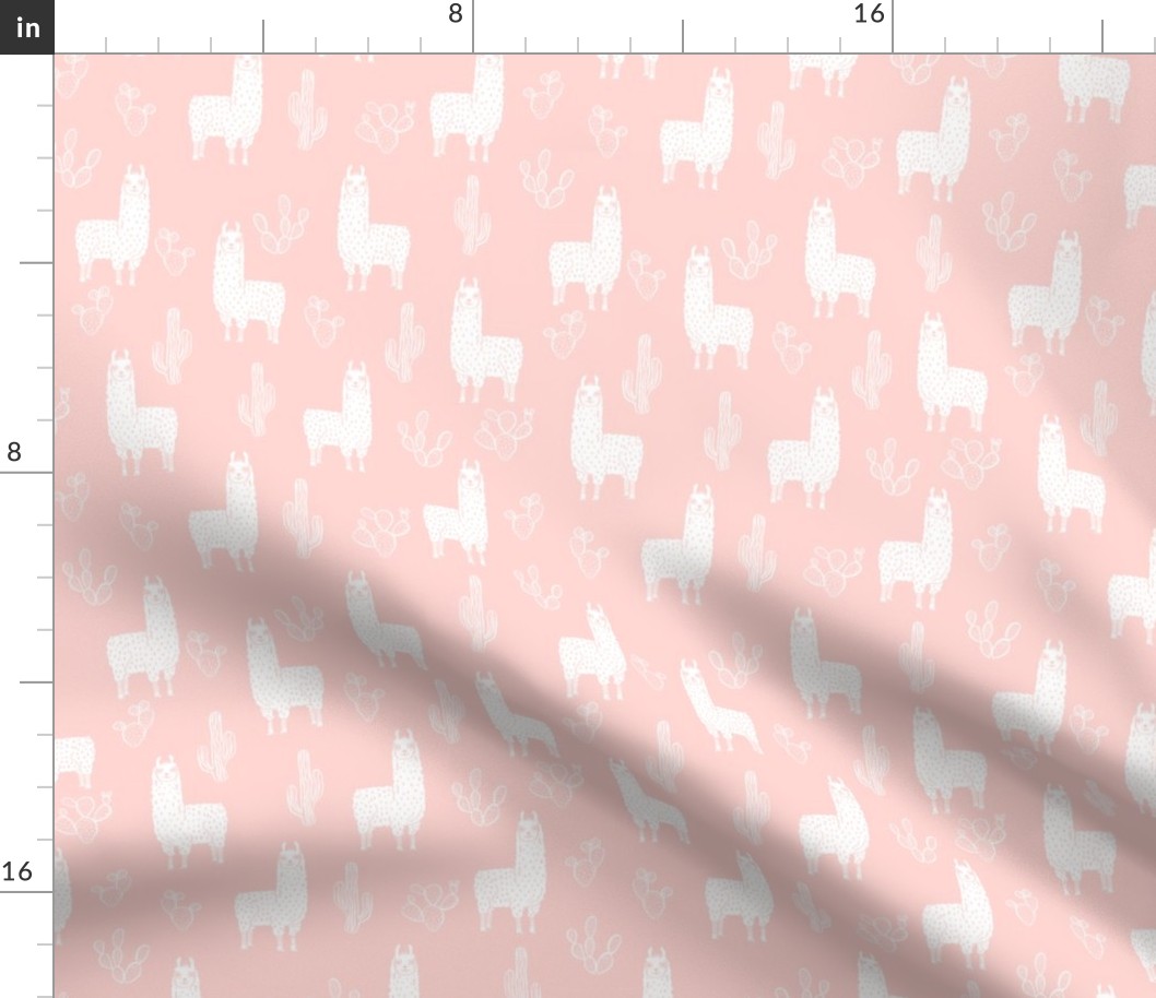llama fabric - cute llama fabric , llama fabric by the yard, llama quilting fabric, animals fabric, nursery fabric, nursery fabric by the yard, andrea lauren design - blush pink