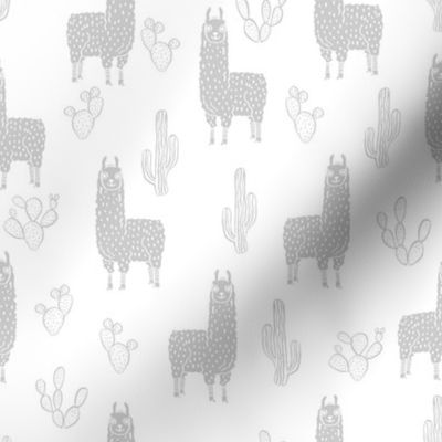 llama fabric - cute llama fabric , llama fabric by the yard, llama quilting fabric, animals fabric, nursery fabric, nursery fabric by the yard, andrea lauren design - grey