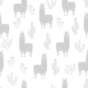 llama fabric - cute llama fabric , llama fabric by the yard, llama quilting fabric, animals fabric, nursery fabric, nursery fabric by the yard, andrea lauren design - grey