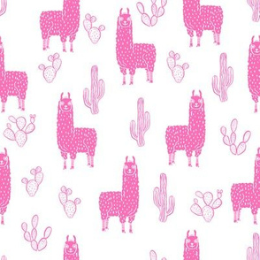llama fabric - cute llama fabric , llama fabric by the yard, llama quilting fabric, animals fabric, nursery fabric, nursery fabric by the yard, andrea lauren design - pink