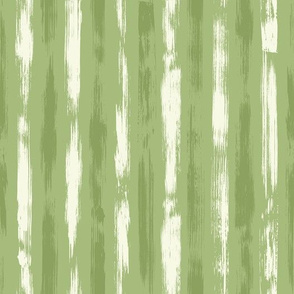 Brush Stroke Stripes Green  White