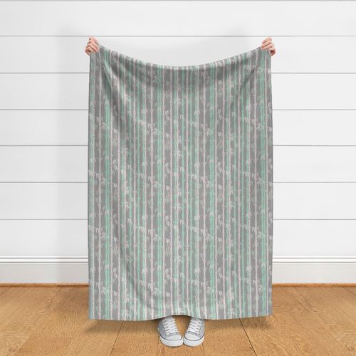 Midcentury Bamboo Forest ~ Grey Mint Pink