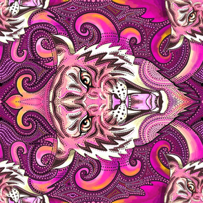 pink tiger damask sideways