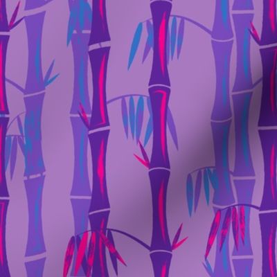 Midcentury Bamboo Forest ~ Purple Blue Pink