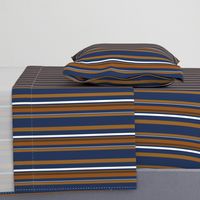 Brown + Blue Stripes - Vertical