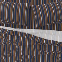 Brown + Blue Stripes - Vertical