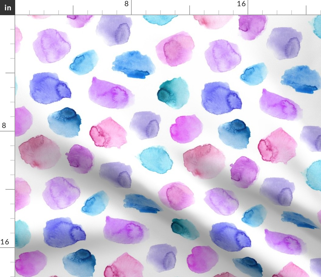 Watercolor tenderness, larger scale || painted polka dot pattern for nursery, baby, kids