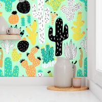 Cactus Crazy in Mint - Large Scale