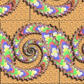 Spiral Lei on Clay Tile