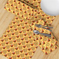 Thanksgiving  Turkey Gobble Til You Wobble Thanksgiving Pattern Diagonal Light Gold - LAD21