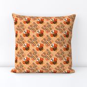 Thanksgiving  Turkey Gobble Til You Wobble Thanksgiving Pattern Diagonal Brown