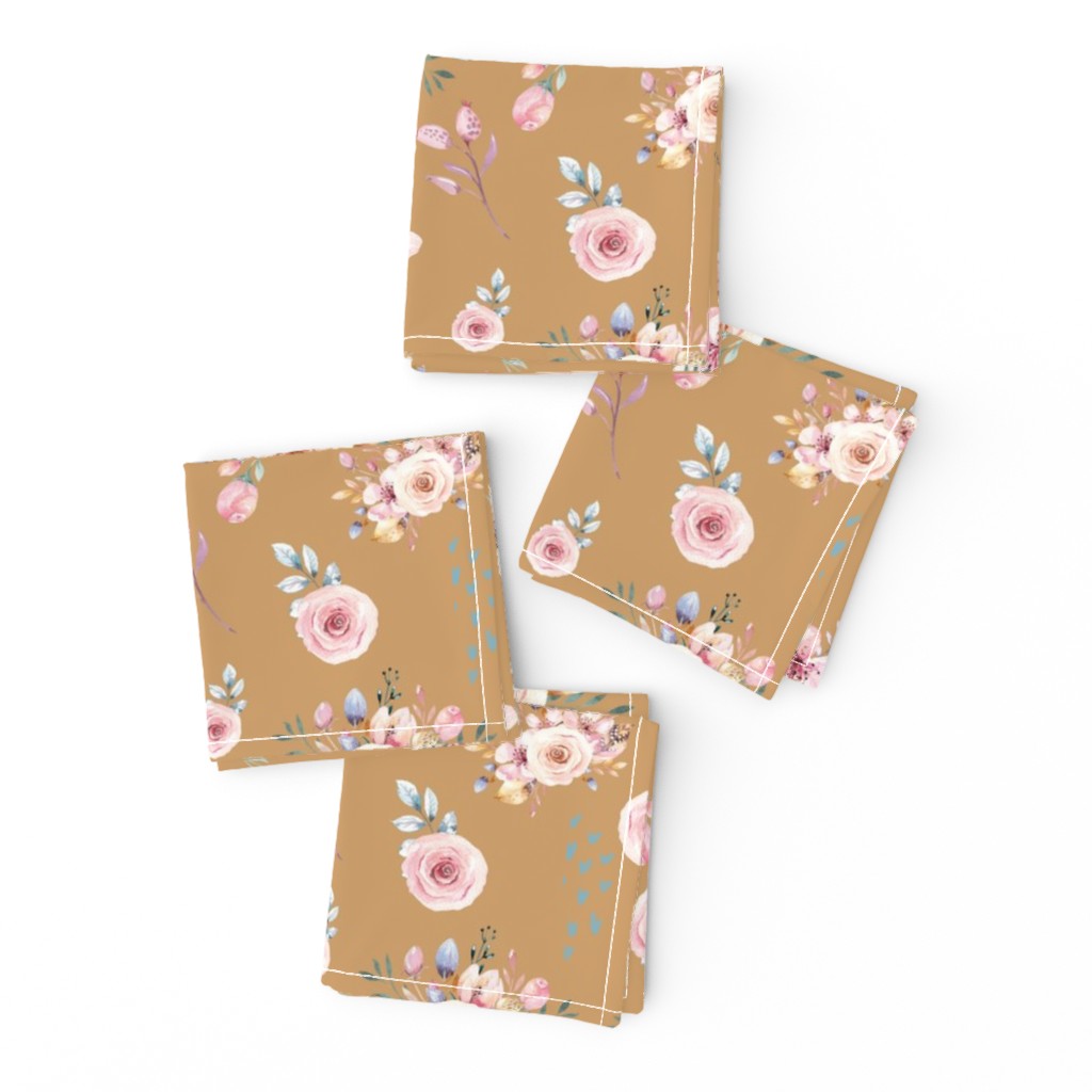 Gold Floral Print with Fun Pink and Gold Flowers