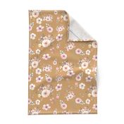 Gold Floral Print with Fun Pink and Gold Flowers