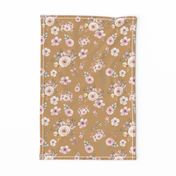 Gold Floral Print with Fun Pink and Gold Flowers