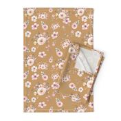 Gold Floral Print with Fun Pink and Gold Flowers