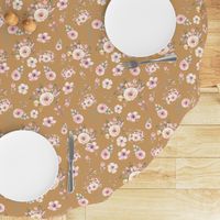 Gold Floral Print with Fun Pink and Gold Flowers