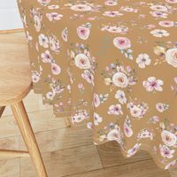 Gold Floral Print with Fun Pink and Gold Flowers