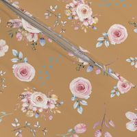 Gold Floral Print with Fun Pink and Gold Flowers