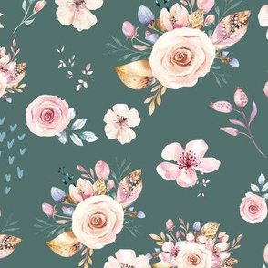 Teal Summer Floral