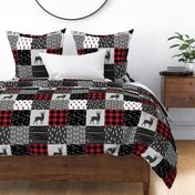 buck woodland - plaid patchwork - wholecloth C18BS