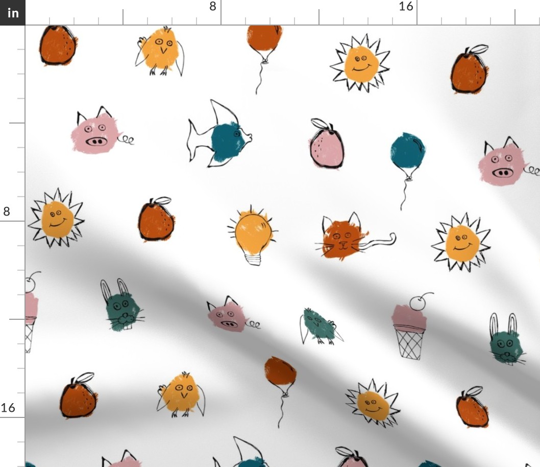 Children's scribble dots