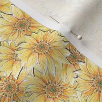 Hand-drawn Sunflower Allover