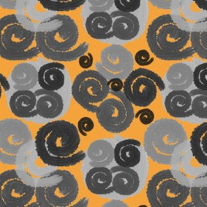 Gray and Black Spirals on Pumpkin