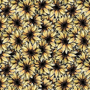 Dark Edged Sunflower Allover