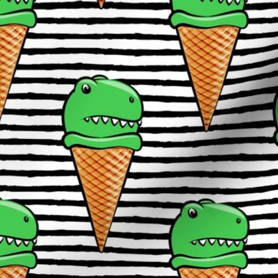 (5" scale) trex icecream cones - dinosaur icecream - black stripes C18BS