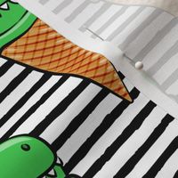 (5" scale) trex icecream cones - dinosaur icecream - black stripes C18BS